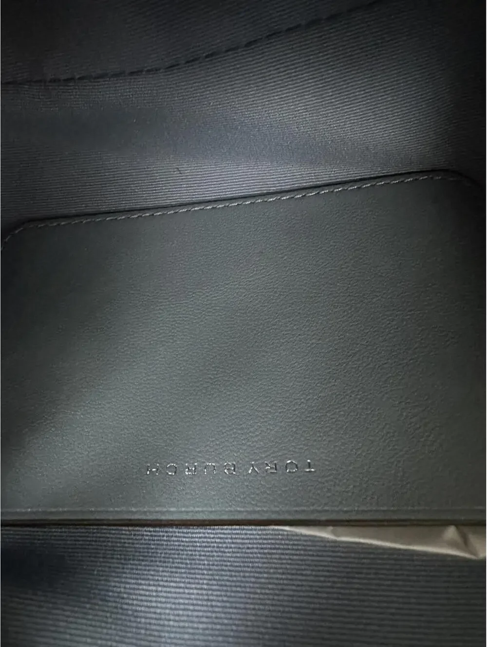 Tory Burch Small Fleming Soft Denim-Print Suede Crossbody Bag Blue NWT